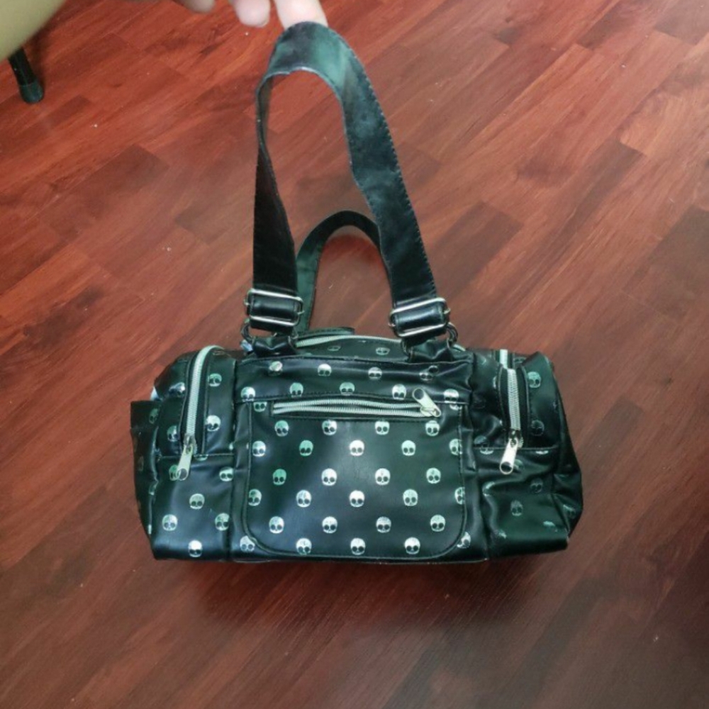 Loungefly Black With Silver Skulls Handbag
